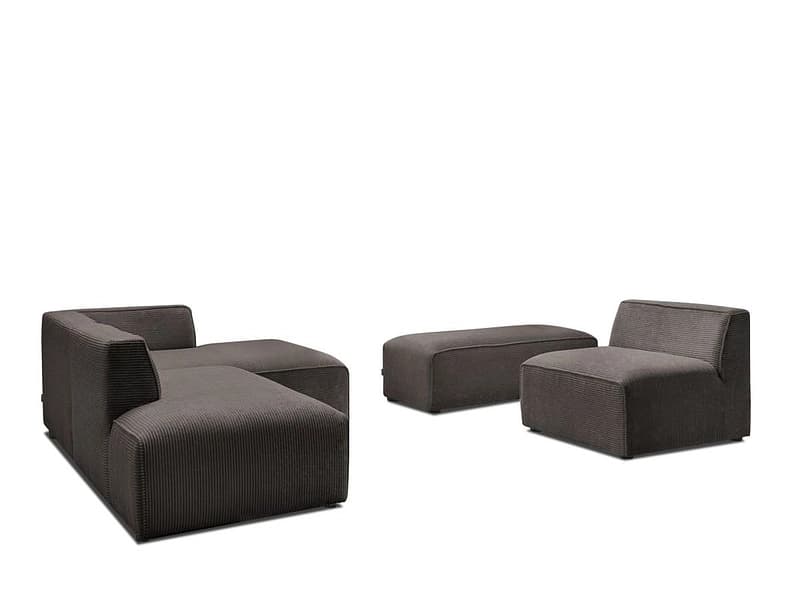 Ecksofa BOBOCHIC MEGEVE Cord-Stoff rotbraun