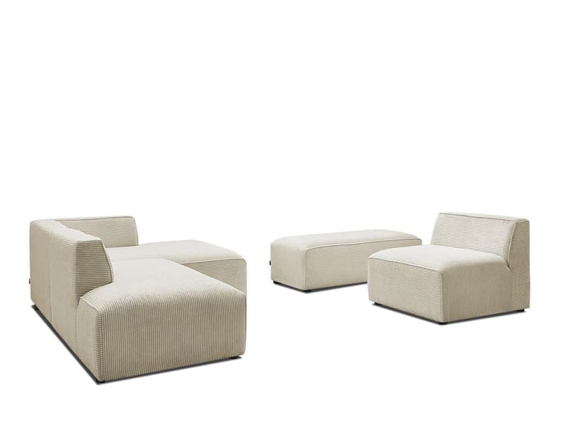 Ecksofa BOBOCHIC MEGEVE Cord-Stoff beige