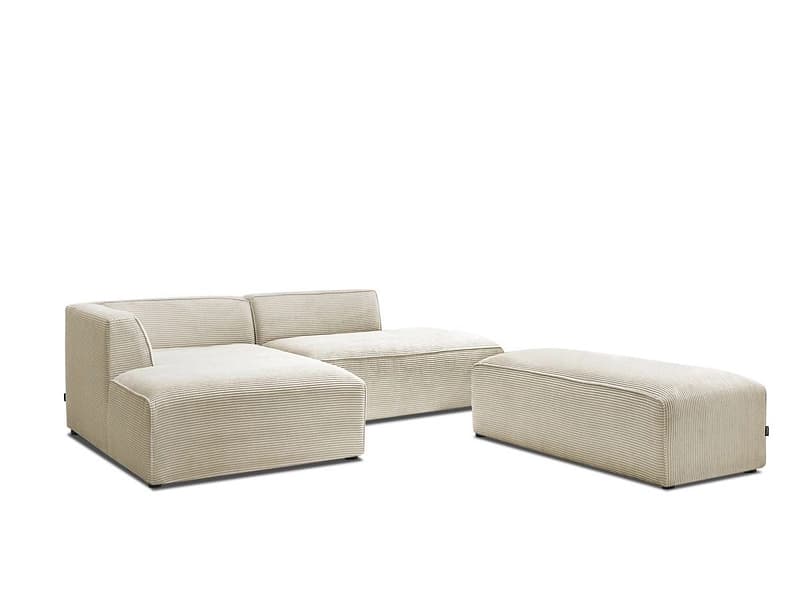 Ecksofa BOBOCHIC MEGEVE Cord-Stoff beige