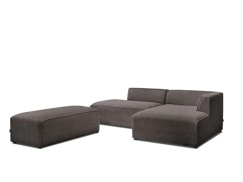 Ecksofa BOBOCHIC MEGEVE Cord-Stoff rotbraun