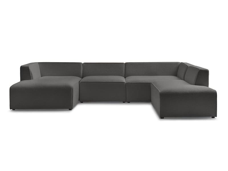 Wohnlandschaft BOBOCHIC MEGEVE Boucle-Stoff dunkelgrau