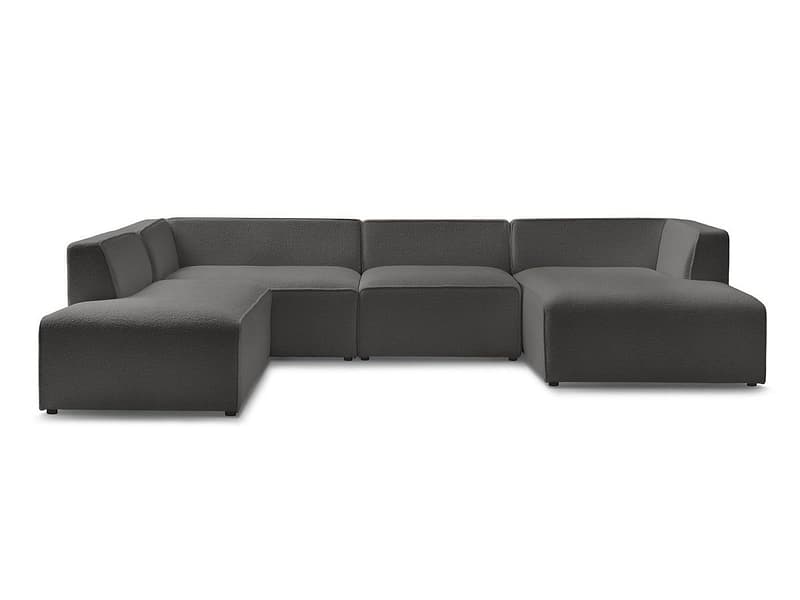 Wohnlandschaft BOBOCHIC MEGEVE Boucle-Stoff dunkelgrau
