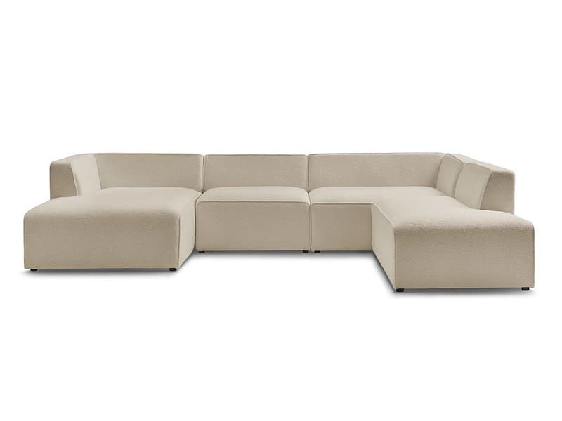Wohnlandschaft BOBOCHIC MEGEVE Boucle-Stoff beige