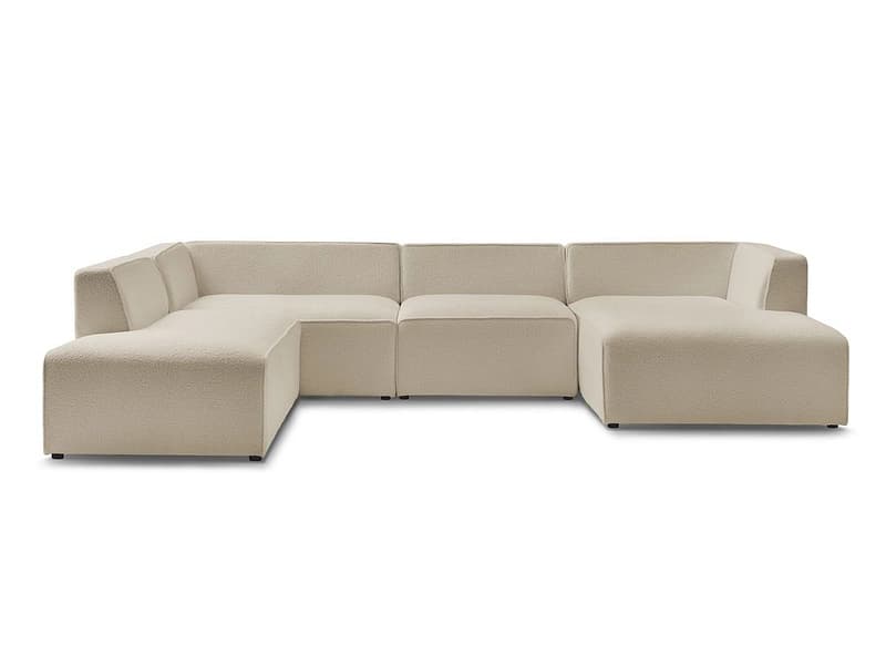 Wohnlandschaft BOBOCHIC MEGEVE Boucle-Stoff beige