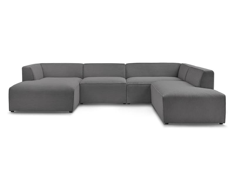 Wohnlandschaft BOBOCHIC MEGEVE Cord-Stoff dunkelgrau