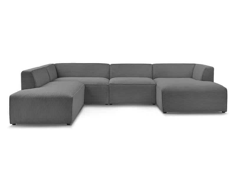 Wohnlandschaft BOBOCHIC MEGEVE Cord-Stoff dunkelgrau