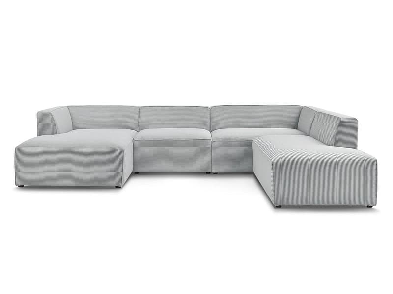 Wohnlandschaft BOBOCHIC MEGEVE Cord-Stoff hellgrau