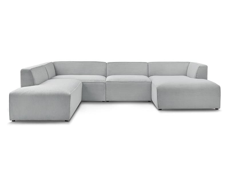 Wohnlandschaft BOBOCHIC MEGEVE Cord-Stoff hellgrau