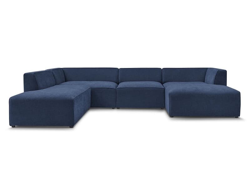 Wohnlandschaft BOBOCHIC MEGEVE Stoff mit Textur dunkelblau