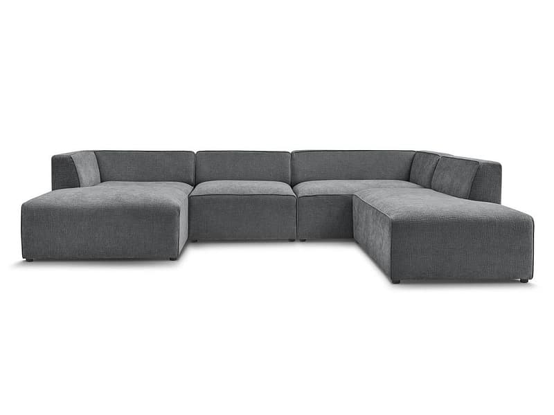 Wohnlandschaft BOBOCHIC MEGEVE Stoff mit Textur dunkelgrau