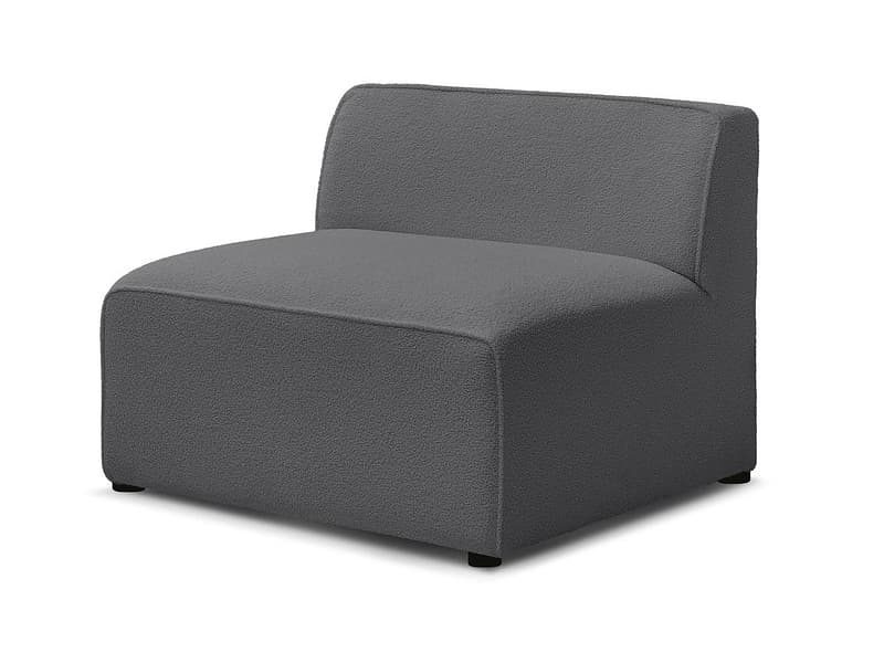 Modulare Sessel für Sofa BOBOCHIC MEGEVE Boucle-Stoff dunkelgrau