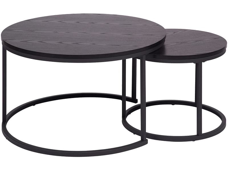 Set für Couchtische RIYAD 70x70x42cm schwarz