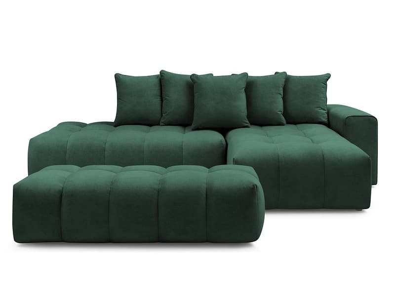 Ecksofa mit Hocker BOBOCHIC MONT-BLANC Samt grün
