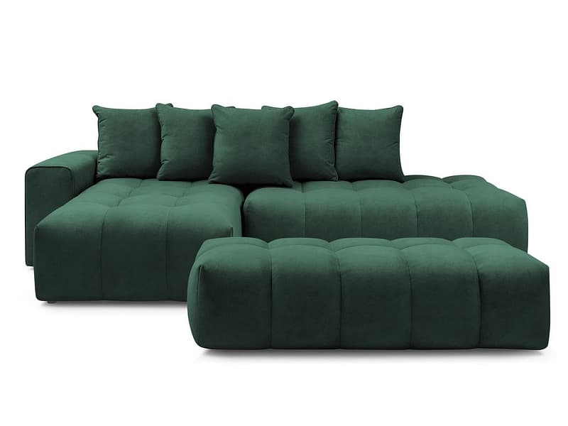 Ecksofa mit Hocker BOBOCHIC MONT-BLANC Samt grün