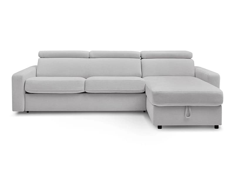 Ecksofa BOBOCHIC MONACO Stoff hellgrau