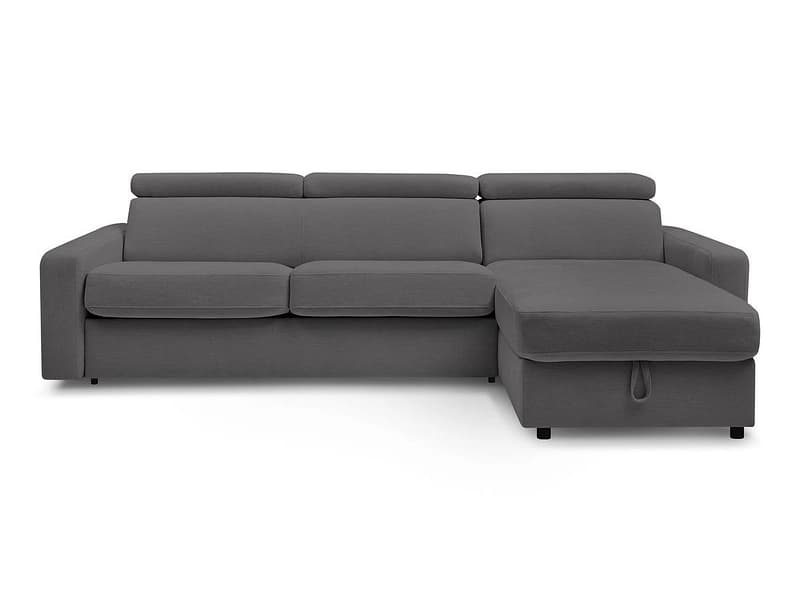 Ecksofa BOBOCHIC MONACO Stoff dunkelgrau