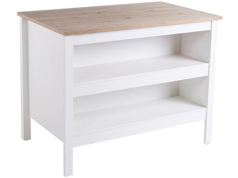 Kücheninsel NELL Spanplatte weiss 91.5x124x75cm