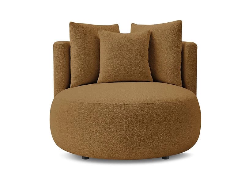 Sessel BOBOCHIC CESAR Boucle-Stoff rotbraun