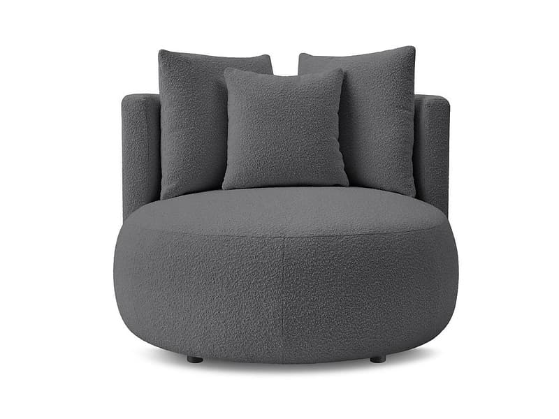 Sessel BOBOCHIC CESAR Boucle-Stoff dunkelgrau