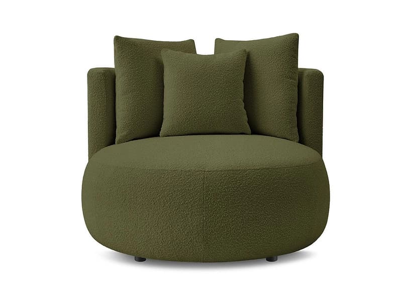 Sessel BOBOCHIC CESAR Boucle-Stoff grün