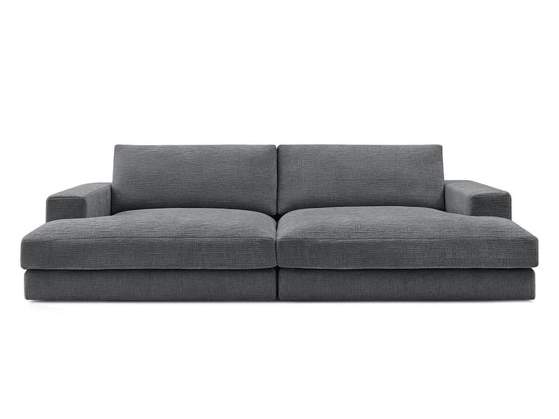 Sofa BOBOCHIC LEONARD Stoff mit Textur dunkelgrau