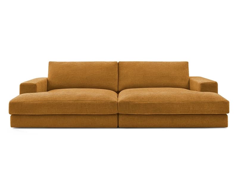 Sofa BOBOCHIC LEONARD Stoff mit Textur gelb