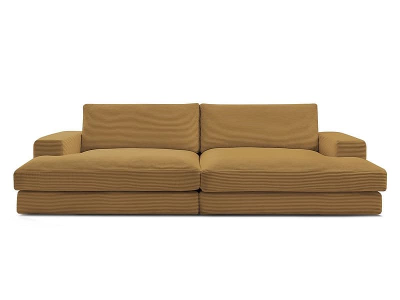 Sofa BOBOCHIC LEONARD Cord-Stoff gelb