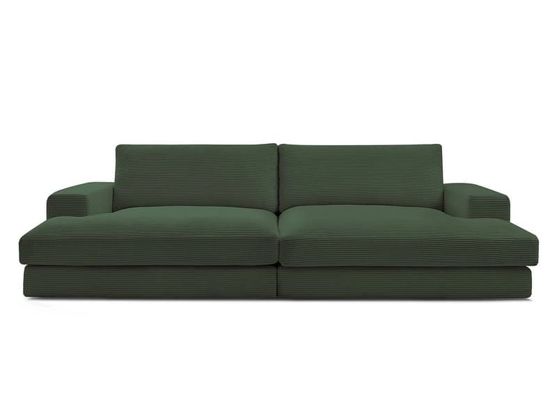 Sofa BOBOCHIC LEONARD Cord-Stoff dunkelgrün