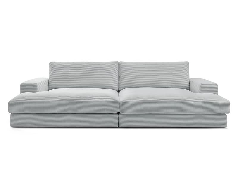 Sofa BOBOCHIC LEONARD Cord-Stoff hellgrau