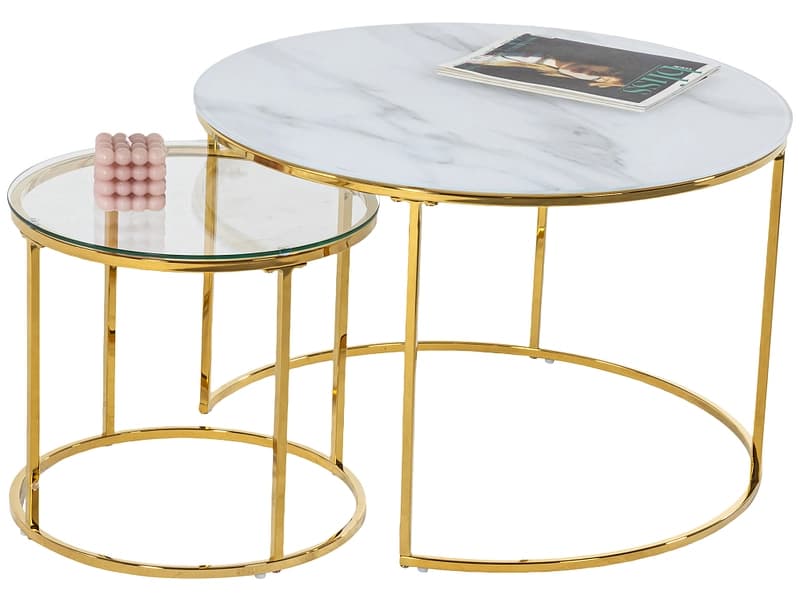 Set für Couchtische KALILA 70x70x45cm weiss