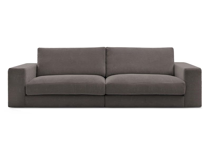 3er Sofa BOBOCHIC LEONARD Stoff mit Textur rotbraun