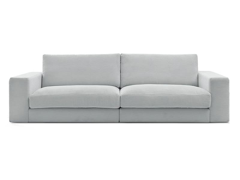 3er Sofa BOBOCHIC LEONARD Stoff mit Textur hellgrau