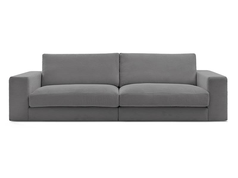 3er Sofa BOBOCHIC LEONARD Stoff mit Textur dunkelgrau