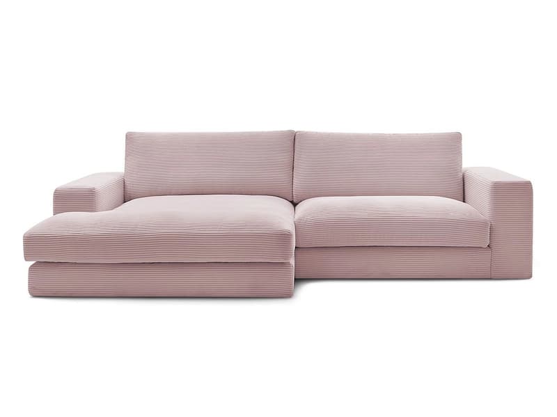 Ecksofa BOBOCHIC LEONARD Cord-Stoff violett