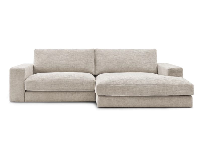 Ecksofa BOBOCHIC LEONARD Stoff mit Textur beige