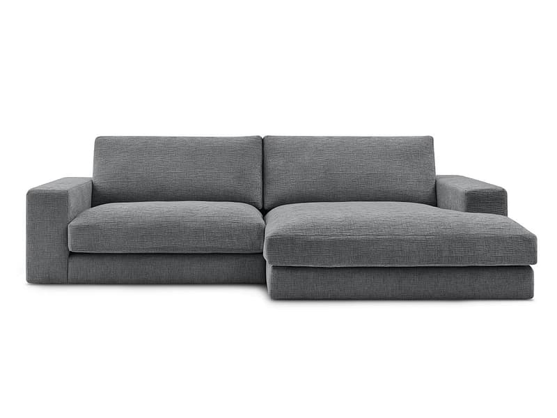 Ecksofa BOBOCHIC LEONARD Stoff mit Textur dunkelgrau