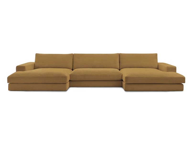 Wohnlandschaft BOBOCHIC LEONARD Cord-Stoff gelb