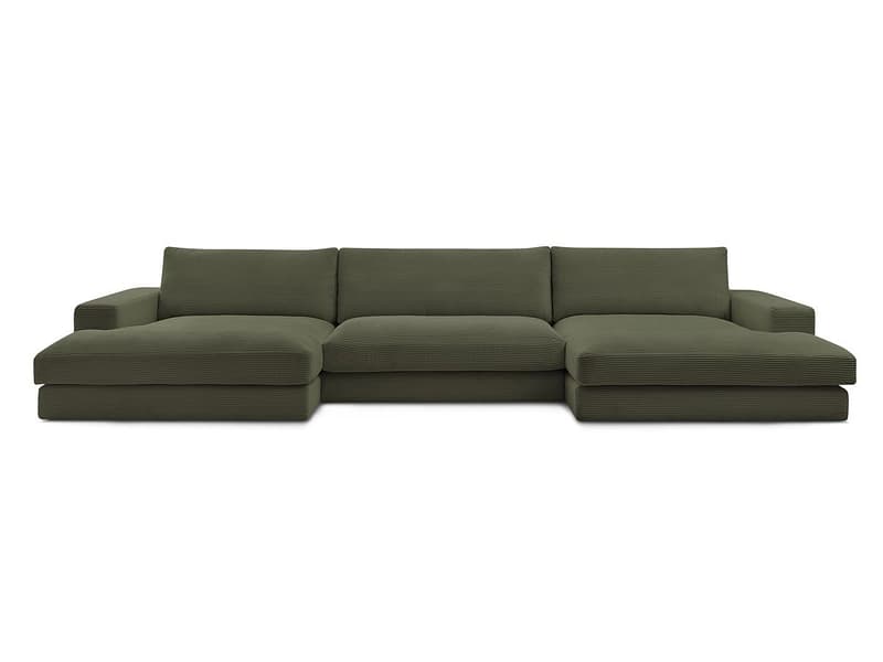 Wohnlandschaft BOBOCHIC LEONARD Cord-Stoff hellgrün