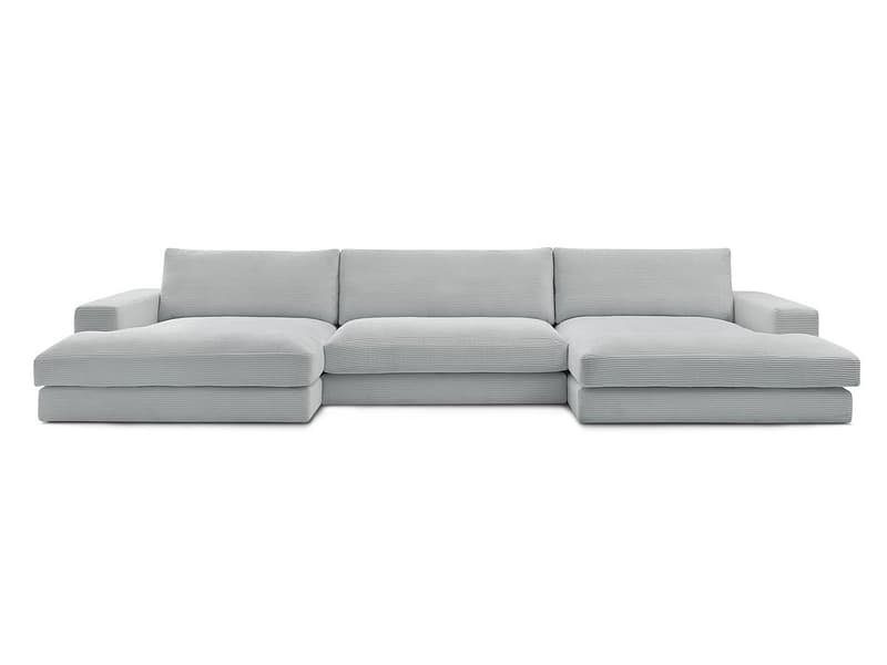Wohnlandschaft BOBOCHIC LEONARD Cord-Stoff hellgrau