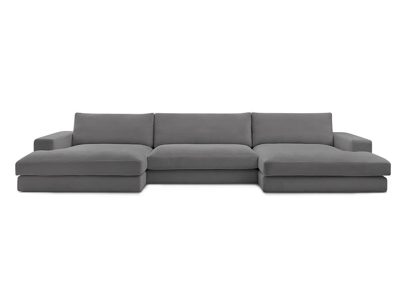 Wohnlandschaft BOBOCHIC LEONARD Cord-Stoff dunkelgrau