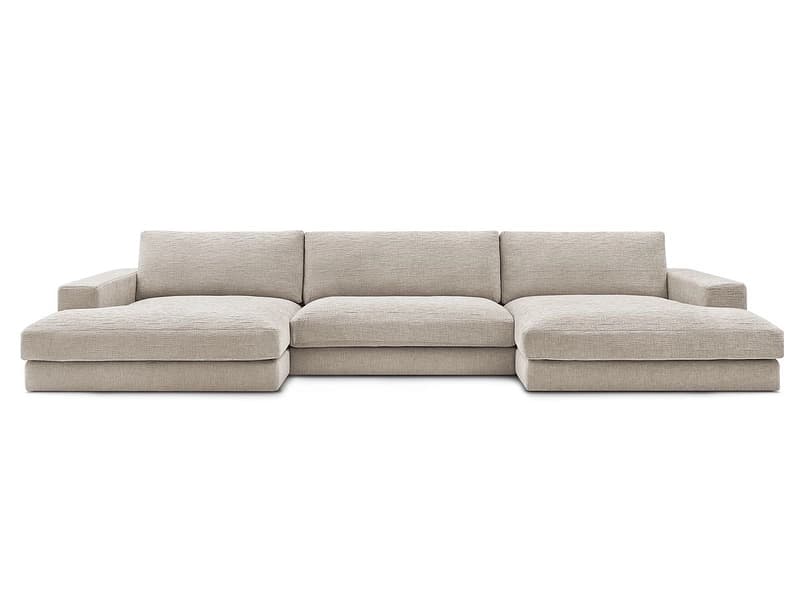 Wohnlandschaft BOBOCHIC LEONARD Stoff mit Textur beige