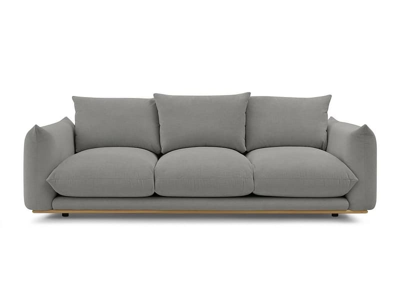 3er Sofa BOBOCHIC ERNEST Stoff dunkelgrau