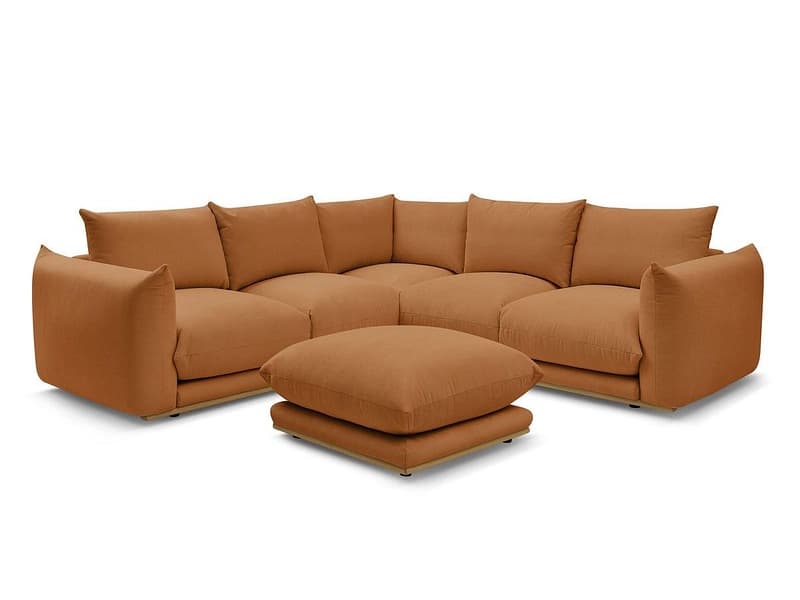 Ecksofa mit Hocker BOBOCHIC ERNEST Stoff orange