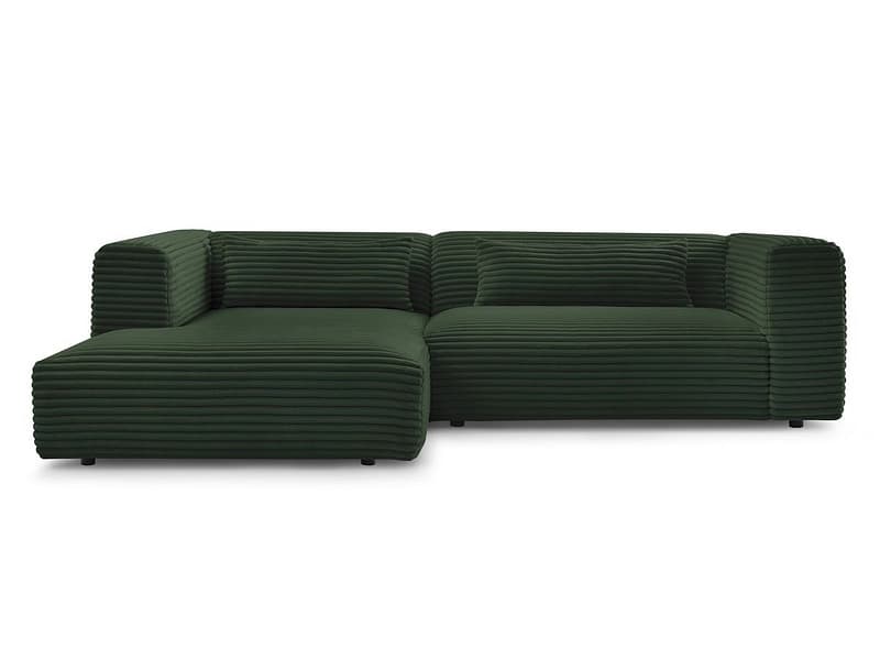 Ecksofa BOBOCHIC HARRY Cord-Stoff grün