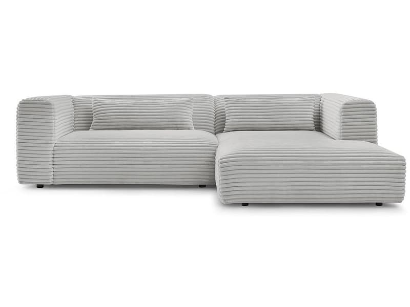 Ecksofa BOBOCHIC HARRY Cord-Stoff hellgrau