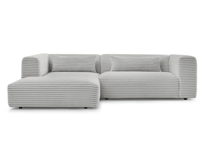 Ecksofa BOBOCHIC HARRY Cord-Stoff hellgrau