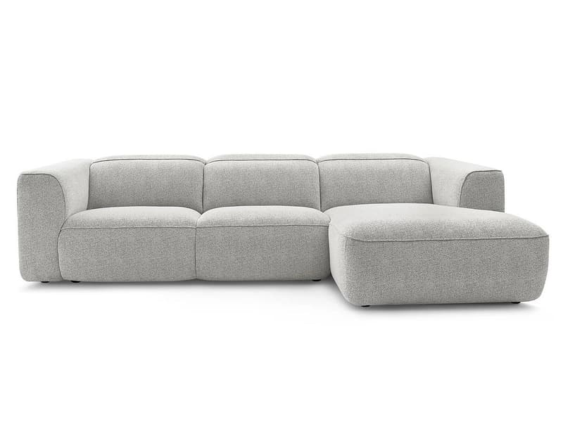 Ecksofa BOBOCHIC WILLIAM Stoff chiniert weiss