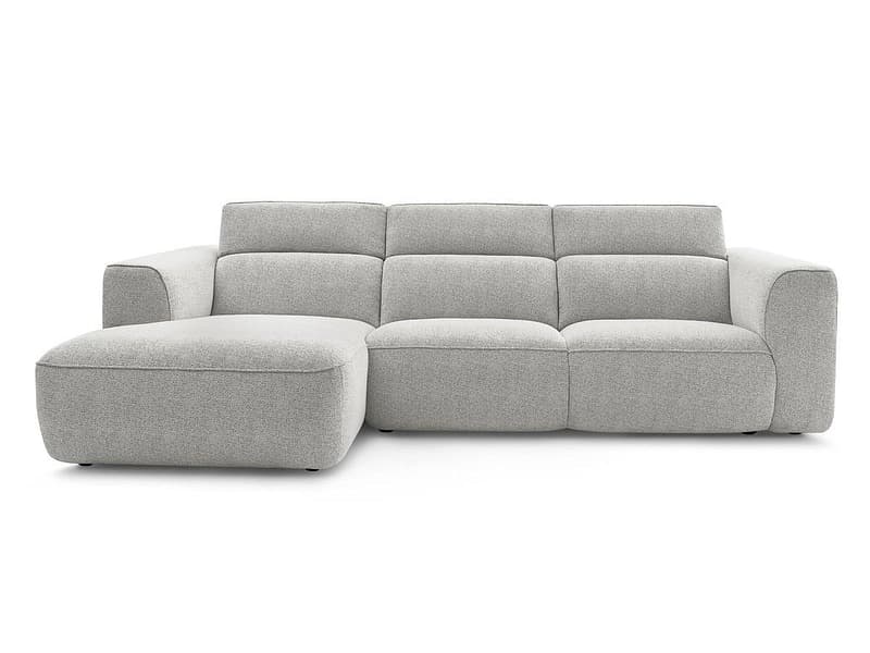 Ecksofa BOBOCHIC WILLIAM Stoff chiniert weiss