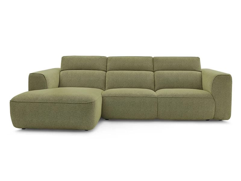 Ecksofa BOBOCHIC WILLIAM Stoff chiniert grün