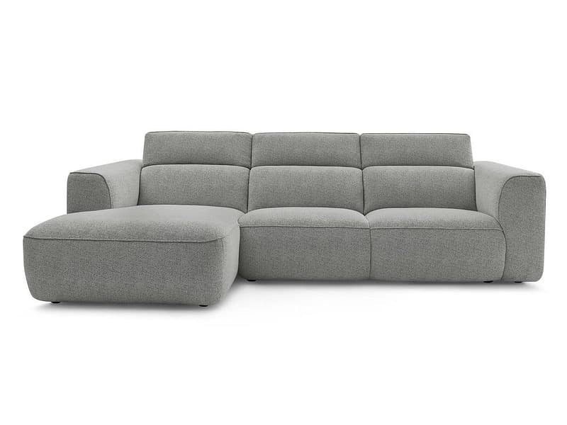 Ecksofa BOBOCHIC WILLIAM Stoff chiniert hellgrau